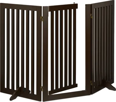 Produktbild von relaxdays Hnedý zábranový plot s dverami s výškou 92 cm