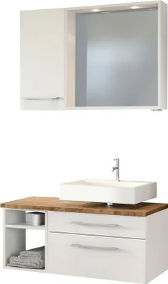 Produktbild von Held Möbel Unterbecken-Set Davos 90 cm -B- (rechts) weiß/matt weiß