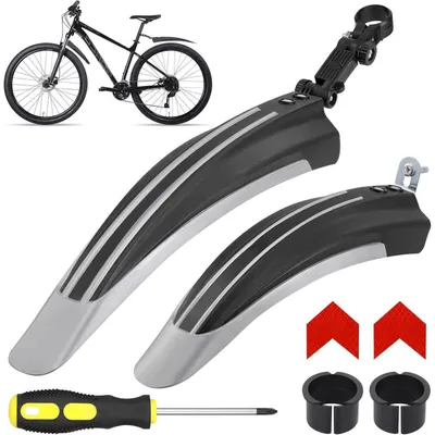 Image de Kit de garde-boue universel pour VTT et vélo de course, compatible avec les tailles de roues de 24 à 29 pouces, couleur noir ou gris