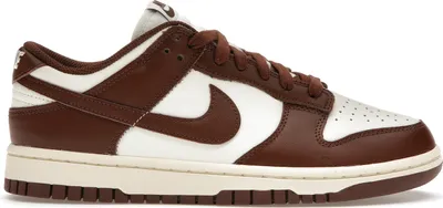 A studio shot of a Nike Dunk Low Cacao Wow sneaker.