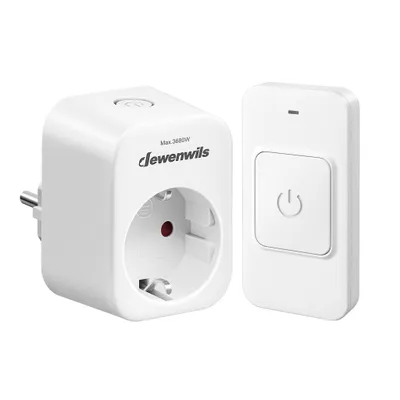 Produktbild von DEWENWILS Funksteckdosen mit Fernbedienung, 3680 W, Magnetische Ein-Tasten-Schalter, 30 m Reichweite,Weiß
