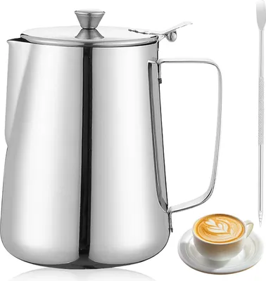 Produktbild von Milchkännchen mit Latte Art Pen - 600 ml - Edelstahl - Ergonomisches Design