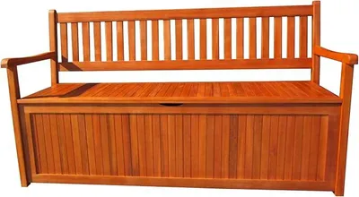 Produktbild von Truhenbank Beno, 3-Sitzer Gartenbank mit Stauraum, Akazie, -