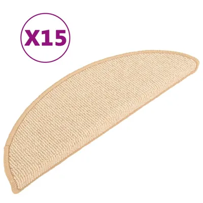 Image de vidaXL Tapis de sol 15 pièces 56x17x3 cm crème demi-rond