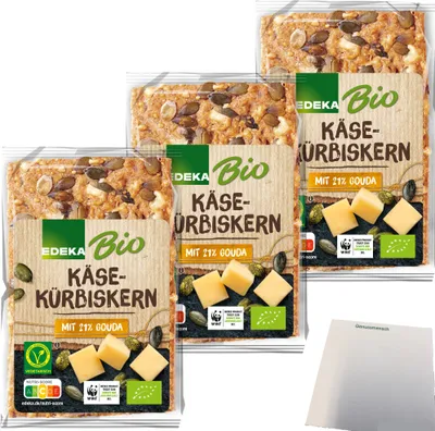 Produktbild von Edeka  Käse-Kürbiskern Knäckebrot 3er Pack (3x200g Packung) + usy Block