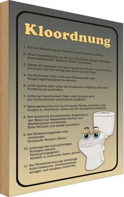 Image de vianmo Panneau en bois 30x20 cm Kloordnung Toilette WC Regeln