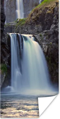 Produktbild von MuchoWow® Poster Wasserfall - Wasser - Felsen 60x120 cm - Wandschmuck