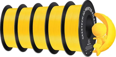 Immagine prodotto di filamento per stampante 3D, materiale PLA ecologico, compatibile con stampanti FDM, giallo