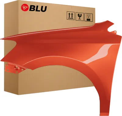 Image de BLU Aile Compatible avec VW Volkswagen Polo 6R1 LD2Z Gauche Orange HotOrange | 2009-2017 | Avant | Peint| Prêt à Monter | Acier
