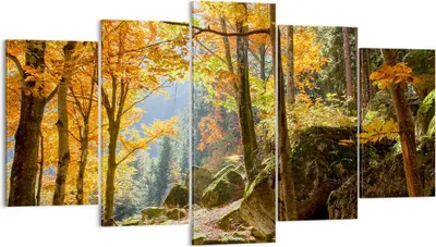 Produktbild von Bild auf Leinwand - Leinwandbild - Herbst berg wald natur - 160x85cm - Wand Bild - Wanddeko - Leinwanddruck - Bilder - Kunstdruck - Wanddekoration - Leinwand bilder - Wandkunst - EA160x85-2713
