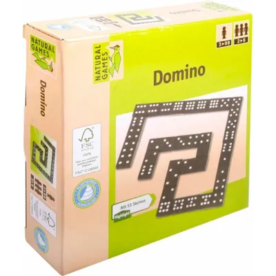 Zdjęcie produktu dla Natural Games Domino, gra rodzinna, gra dla dzieci, gra towarzyska, od 3 lat, 60523983