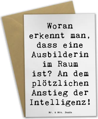 Produktbild von Mr. & Mrs. Panda valentinstagskarte Spruch Ausbilderin Intelligenz - Weiß - Geschenk, Beruf, dankeskarten, Fachkräfte, osterkarte, Berufsleben, osterkarten, Berufe