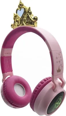 Obrázek produktu pro Dětská sluchátka Bluetooth 5.0, Lexibook Disney princezny, svítící koruna, princeznovský design, bezdrátová a kabelová, od 4 let