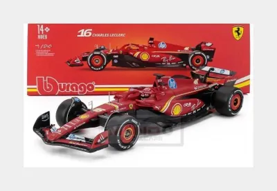Image de BOLID F1 Ferrari SF-24 2024 #16 CHARLES LECLERC MODÈLE 1:24 BBURAGO 18-26821