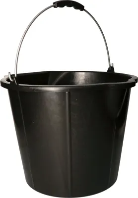 Zdjęcie produktu dla KOTARBAU® Plastikowe wiadro z wylewka 15l Wiadro budowlane z uchwytem czarne