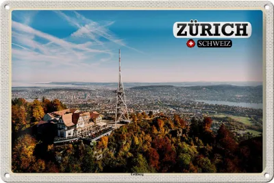 Produktbild von Blechschild Reise Zürich Schweiz Uetliberg Stadt 30x20cm