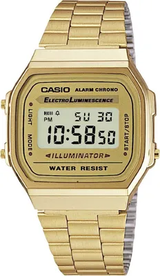 Produktbild von Casio A168WG-9WDF Vintage Uni-Digitaluhr mit Edelstahlband, gold