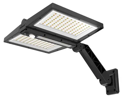 Solar-Wandleuchte 2-flammig schwarz LED 37 cm mit Bewegungsmelder