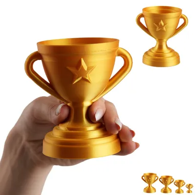 Image de Mini trophée coupe – figurine récompense impression 3D PLA – Doré, XL · 10 cm · pojedynczy