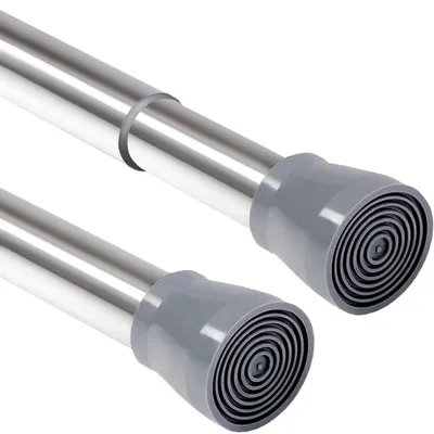 Imagen del producto de Barra ajustable para cortina de ducha, de 48 a 70 cm, acero inoxidable, sin necesidad de taladrar, para baño