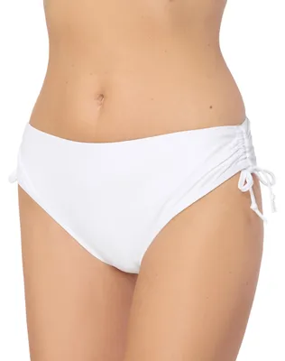 Produktbild von Bellivalini Damen Bikini Slip mit Raffung Badeshorts Badehose Bikinihose Bikini Unterteil VR-Brief-2 (Weiß, 4XL)