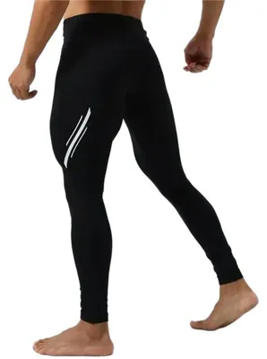 Image de Leggings de sport thermiques pour hommes - Noir