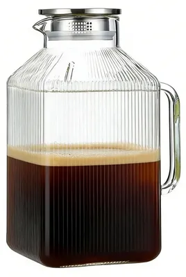 Productafbeelding van Glazen Drinkkan met Handvat en Deksel van 3,8 Liter