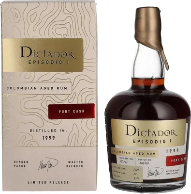 Produktbild von Dictador EPISODIO I 22 Years Old PORT CASK Rum 1999 43% Vol. 0,7l in Geschenkbox