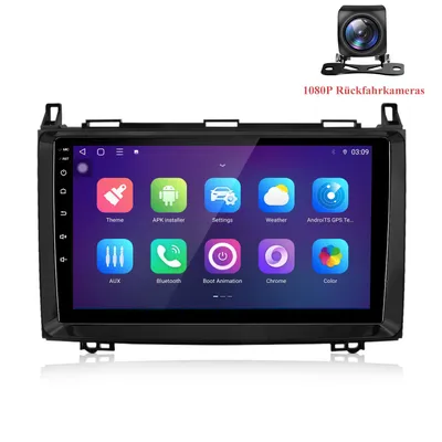 Produktbild von Android Autoradio mit Rückfahrkamera für Mercedes-Benz B-Class W245 W639 Vito CarPlay Android Auto GPS Navi 6+128GB 4G LTE WIFI RDS SWC BT DAB+9 Zoll