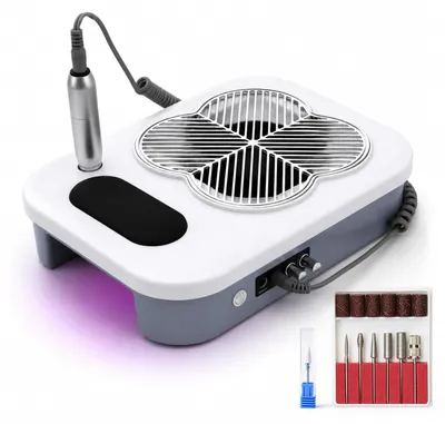 3-in-1 Nagelfräser mit UV-LED und Staubabsaugung, elektrisch