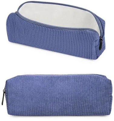 Produktbild von Unyqoos® Cord-Federmäppchen 20 x 7 x 5 cm – geräumiges Stifteetui aus robustem Cordstoff mit Reißverschluss, multifunktional für Schule & Büro