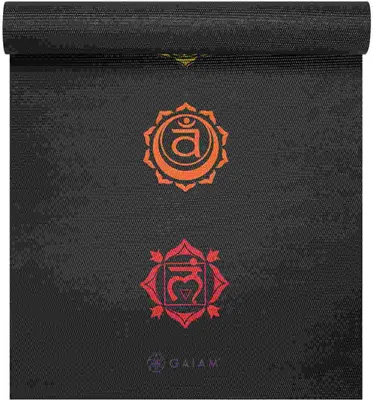 Produktbild von GAIAM Yoga Matte schwarz mit Chakra 6 mm