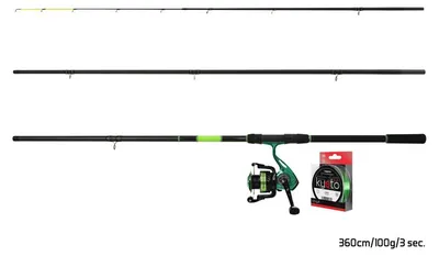 Image de DELPHIN GreenFEED, 3,3 m, 10,83 ft, 0-100 g, 3 pièces, kit de pêche au feeder, 3 pièces, 101002638