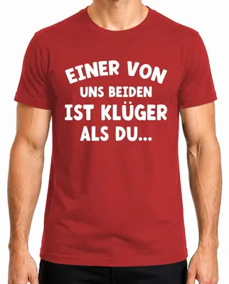 Productafbeelding van Een van ons is slimmer, grappig spreekwoord, humoristisch heren T-shirt, rood, XXL