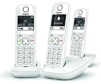 Obrázok produktu pre Gigaset AS690 Trio, Analógový / DECT telefón, Bezdrôtový handset, 100 položky, Biela