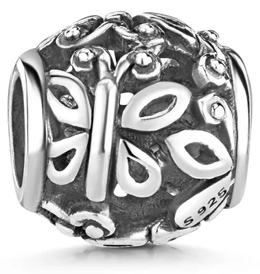 Produktbild von MATERIA by Matthias Wagner Silber Bead Schmetterlinge 925 Silber antik Charm Anhänger für Armband 878
