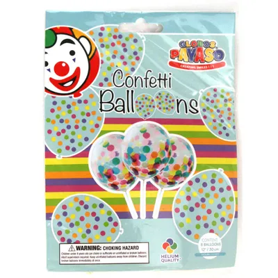 Zdjęcie produktu dla Balony z konfetti Basic Globos Payaso 6 szt