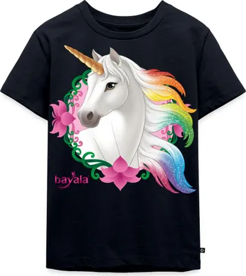 Produktbild von Spreadshirt Schleich Bayala Regenbogeneinhorn Stute Kinder Premium T-Shirt, 110/116 (4 Jahre), Navy