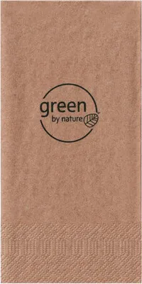 Produktbild von 500x Servietten natur 2-lagig 1/8 Falz 33x33cm kompostierbar