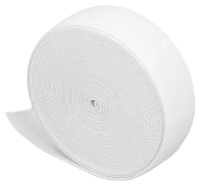 Elastisches Strickband, 10 Yards x 3,5 cm, weiß, dick, dehnbar