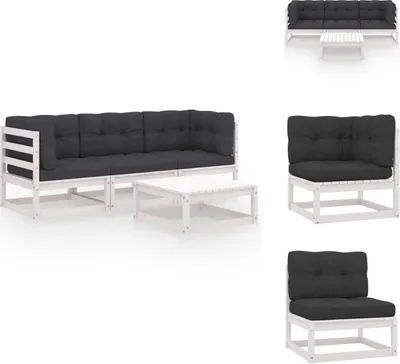 Produktbild von vidaXL 4-tlg. Garten-Lounge-Set mit Kissen Kiefer Massivholz -  Gartenmöbel-Sets