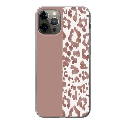 Produktbild von MuchoWow® Handyhülle Schutzhülle Hülle für iPhone 12 Pro Tiermuster - Rosa - Tiere Silikon Softcase Handy Hülle - Abdeckung