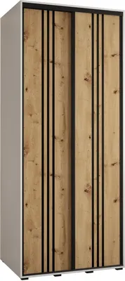 Produktbild von MEBLE KRYSPOL Cannes 6 Schrank mit 2 Schiebetüren - 205,2x110x60 cm - Weiß Artisan Schwarz