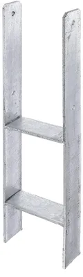 Imagen del producto de Soporte para poste - Soporte en H - Anchura libre 141 mm - Altura total 600 mm - Grosor 6 mm - Acero galvanizado en caliente