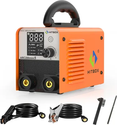 Obrázok produktu pre Mini zváračka HITBOX, digitálny LED displej, prenosný dizajn, ARC200mini3