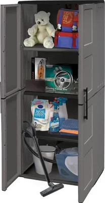 Produktbild von Art Plast F71TP, Grau, Kunststoff, Polypropylen (PP), 4 Regale, 2 Tür(en), 680 mm, 370 mm