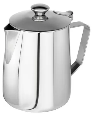 Produktbild von APS 10325 Kaffeekanne/Teekanne, mit Klappdeckel Ø 10,5 cm, Höhe 15,5 cm, 0,9 Liter, Edelstahl, außen hochglanzpoliert