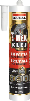 Produktbild von Soudal T-Rex Montage Gold 290ml – Extra starker Montagekleber - Power Kleber Weiß