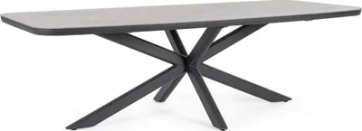 Tisch Isacco 240 x 90  x 76 cm Aluminium Anthrazit_Natur24