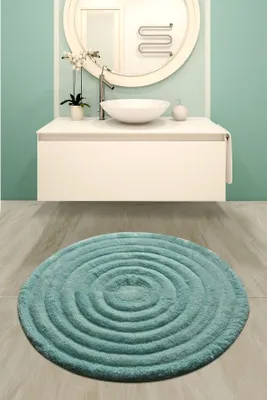 Zdjęcie produktu dla Mijolnir, okrągły - ALS1004, miętowy, dywanik kąpielowy, 1450 gr/m², 100% ACRYL